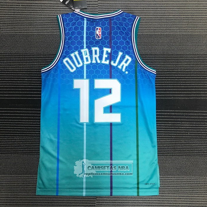 Camiseta Charlotte Hornets Kelly Oubre JR. NO 12 Ciudad 2021-22 Azul
